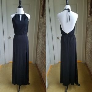 Lovers + Friends Black Halter Maxi Dress, S